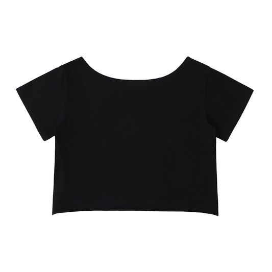 #SWAG Off-Shoulder Crop Top Black