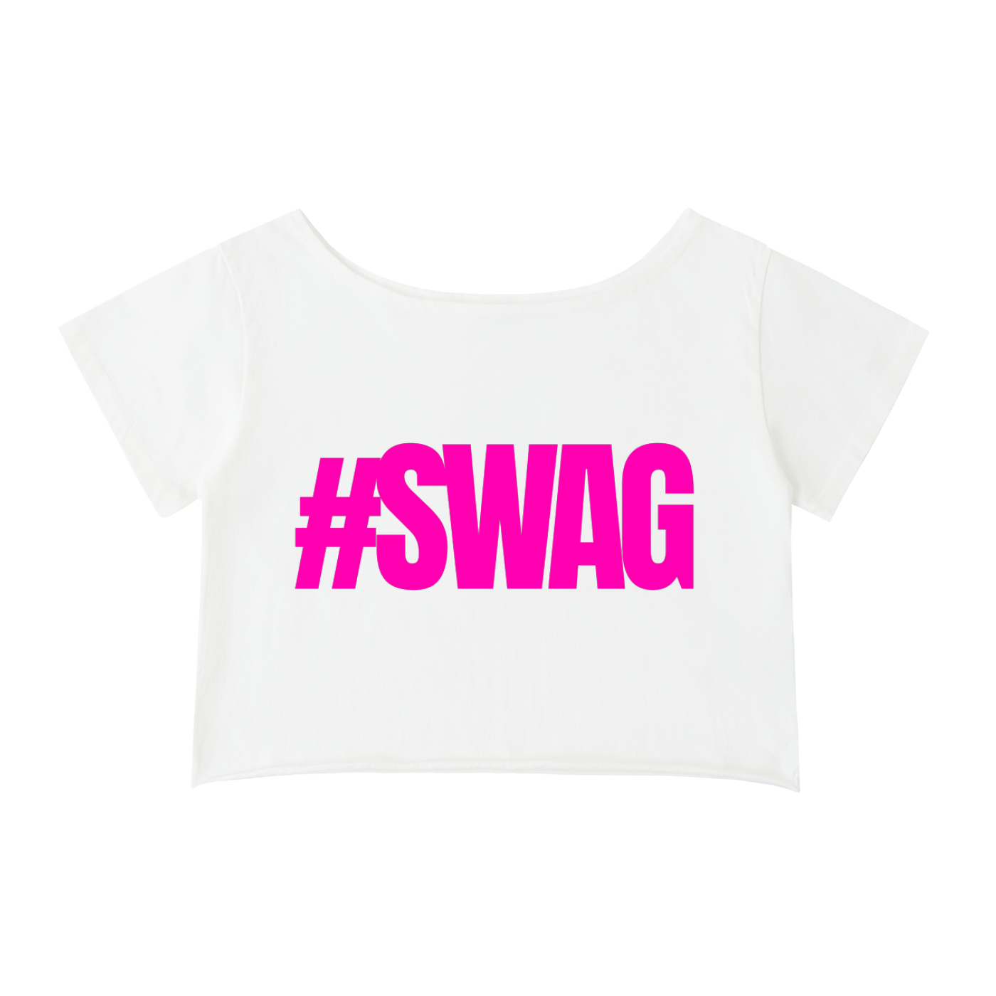 #SWAG Off-Shoulder Crop Top White